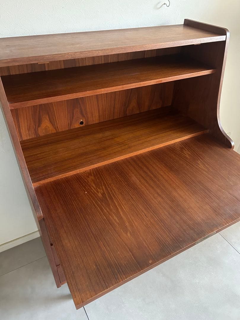 北欧家具 デンマーク ライティングビューロー チェスト 棚 ヴィンテージ チーク