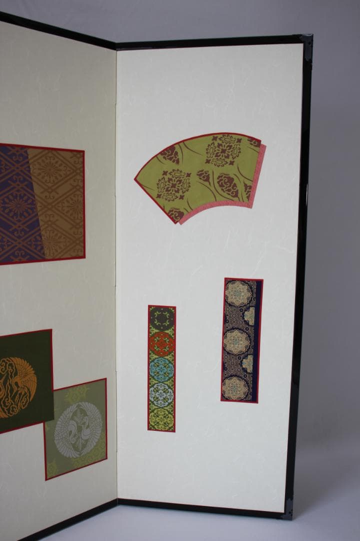 二曲屏風 一点物｜着物・帯地端裂リメイク｜和モダン 和室インテリア