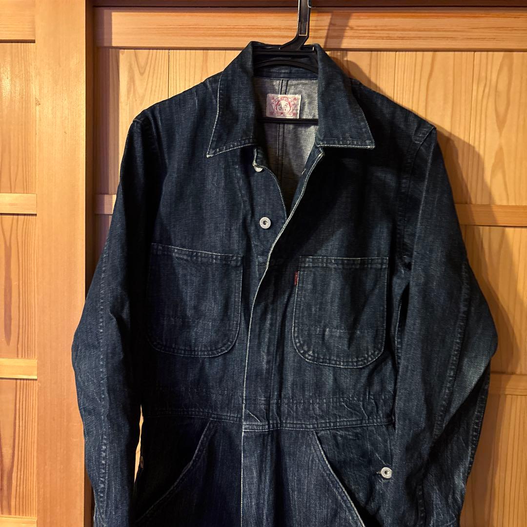 エビス　ツナギ　オールインワン　インディゴ サイズ38 M