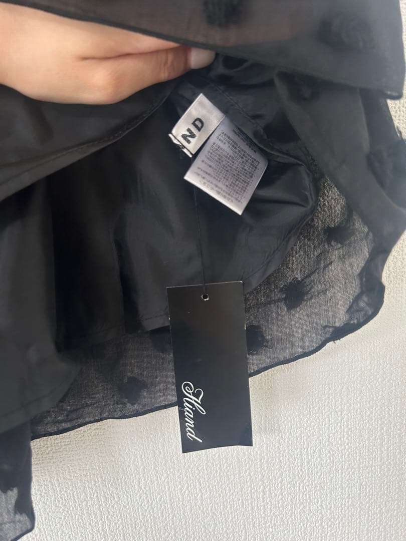 タグ付き！HIAND Fluffy Dot Ribbon Tops