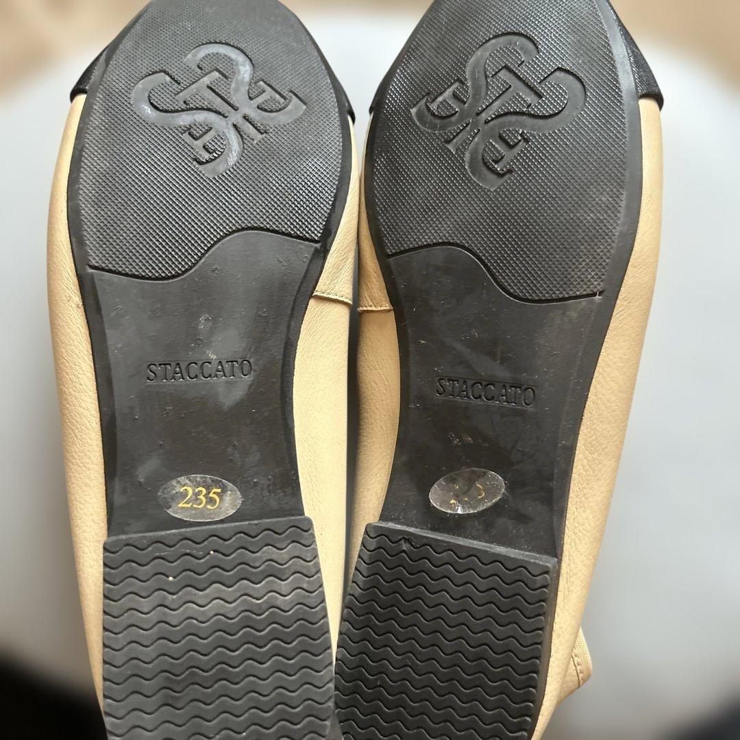 STACCATO リボン付きフラットシューズ 235サイズ