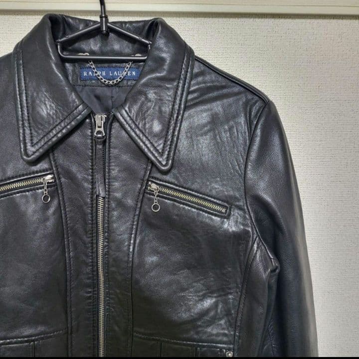 16900□RALPHLAUREN ジャケットラムレザー ライダースbc11yt