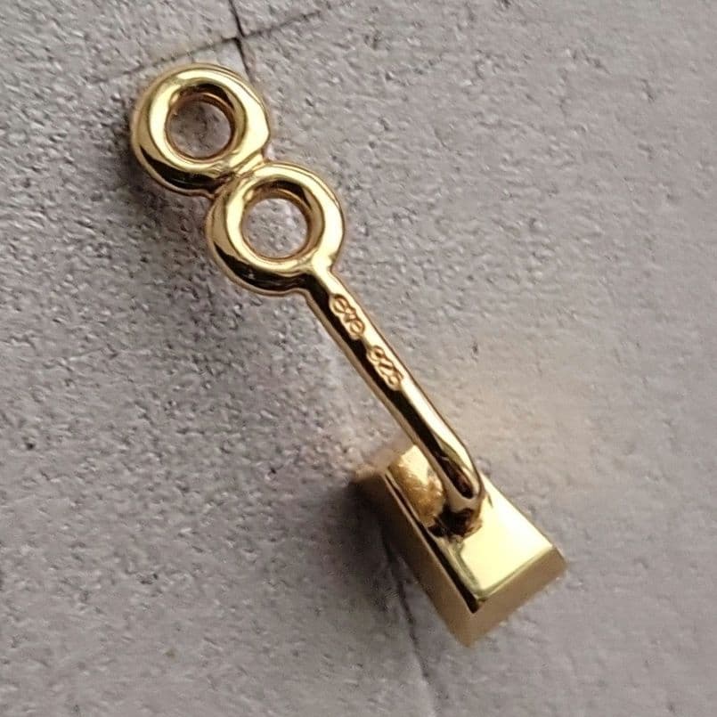 ete　片耳ピアス　ゴールド　SV925　K18ポスト　キャッチ　キュービック