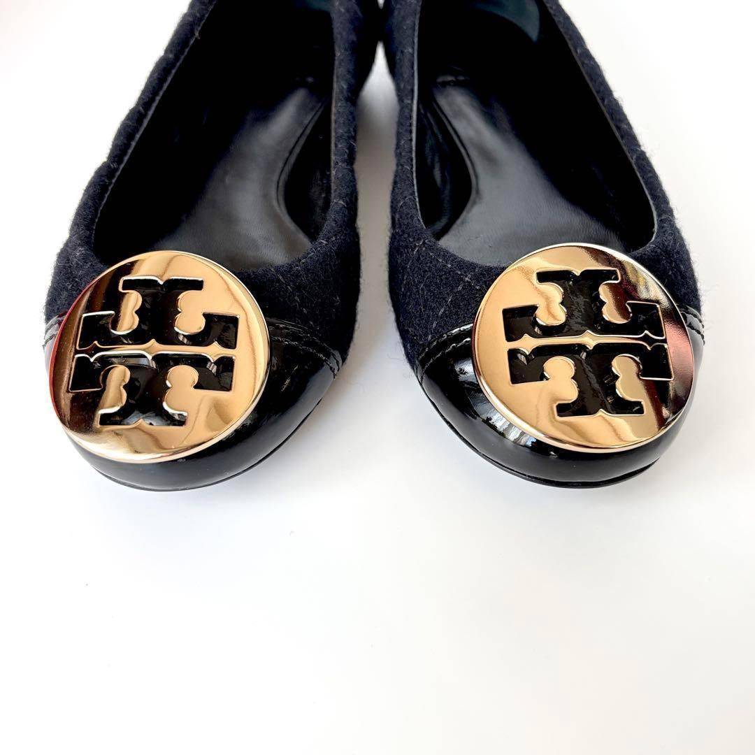 希少未使用⭐️トリーバーチ キルティング フラットシューズ エナメルトゥ 黒