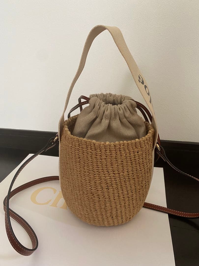 【正規店舗購入品】クロエ　Chloe woddy スモールバスケット かごバッグ