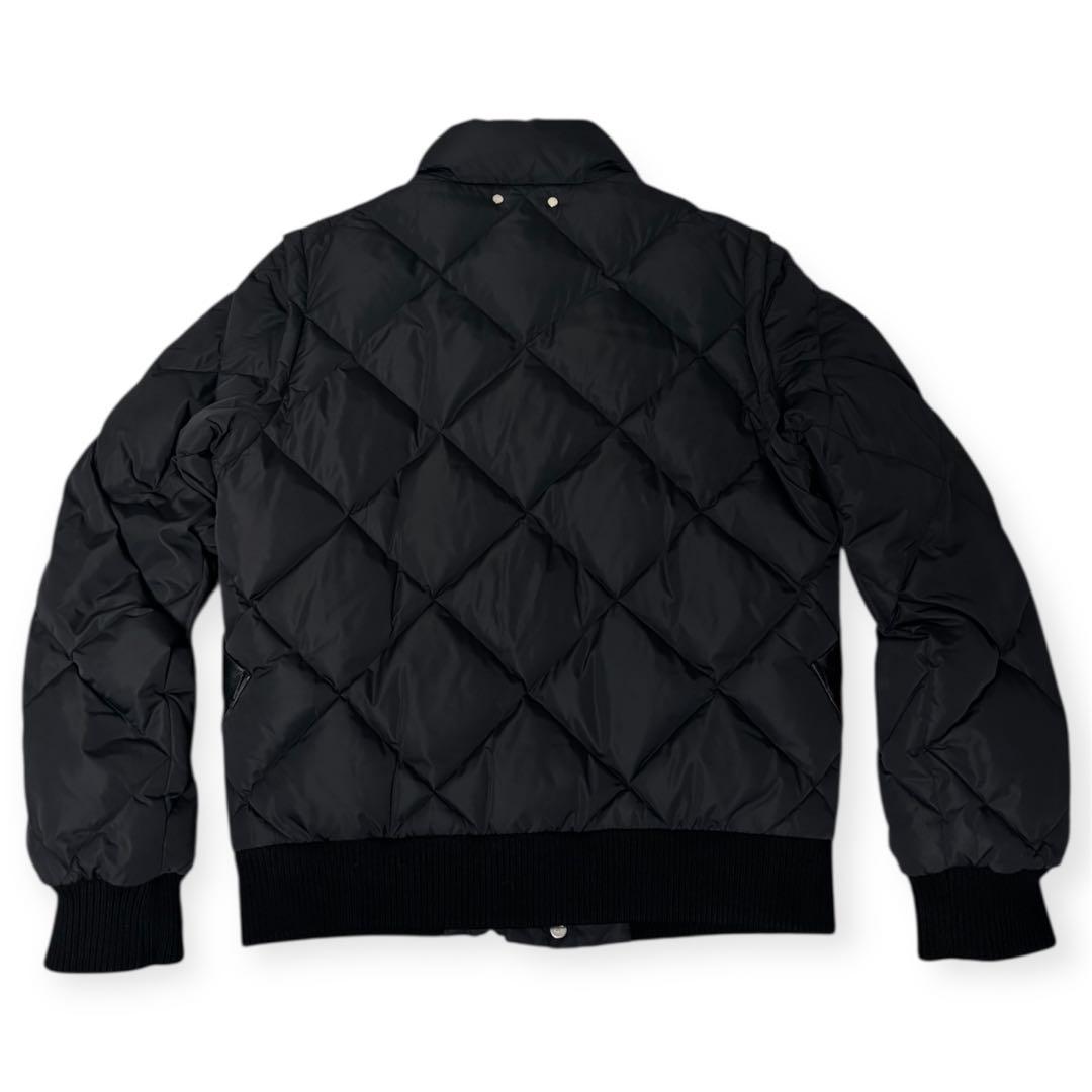 LOUIS VUITTON ブラックデタッチャブル レザー切替ダウンジャケット