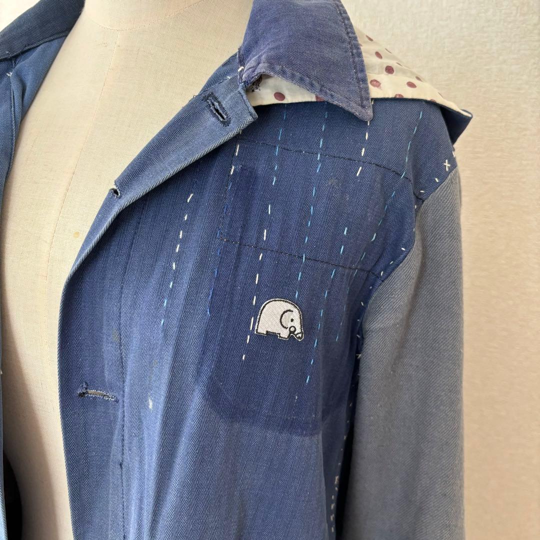 ケイスケカンダ 手縫いのワークコート 刺し子 古布 襤褸