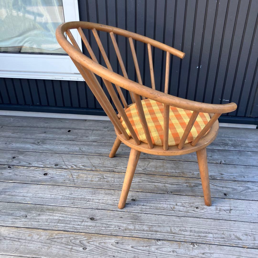 ① 北欧レトロ 秋田木工 ベントウッドラウンジチェア 木製椅子 ダイニングチェア