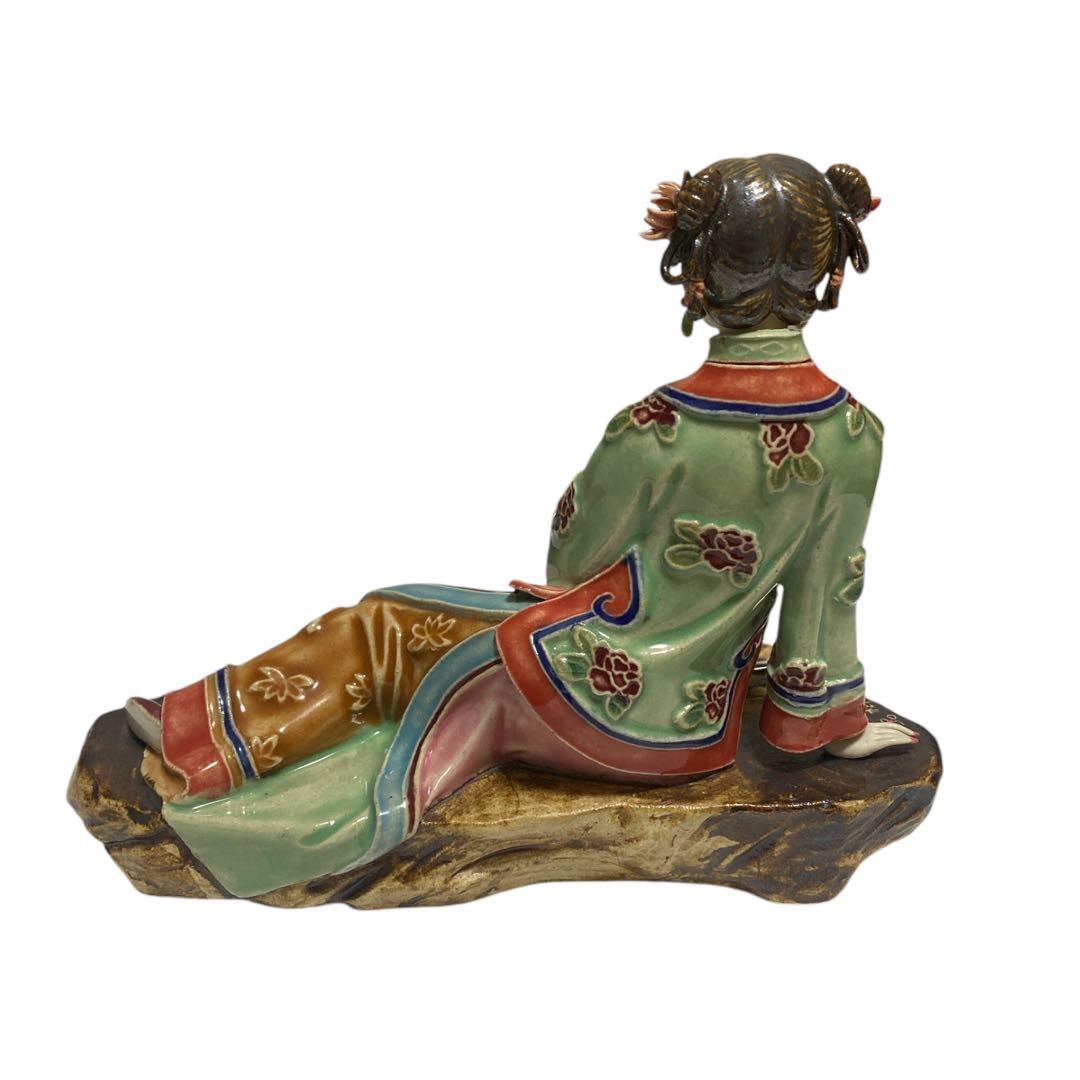 骨董 中国古美術 陶磁器 美人彫刻 アンティーク 置物 林偉東