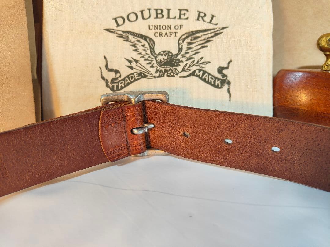 【極美品】RLL ローレンラルフローレン　高級スタッズレザーベルト　厚本革正規品