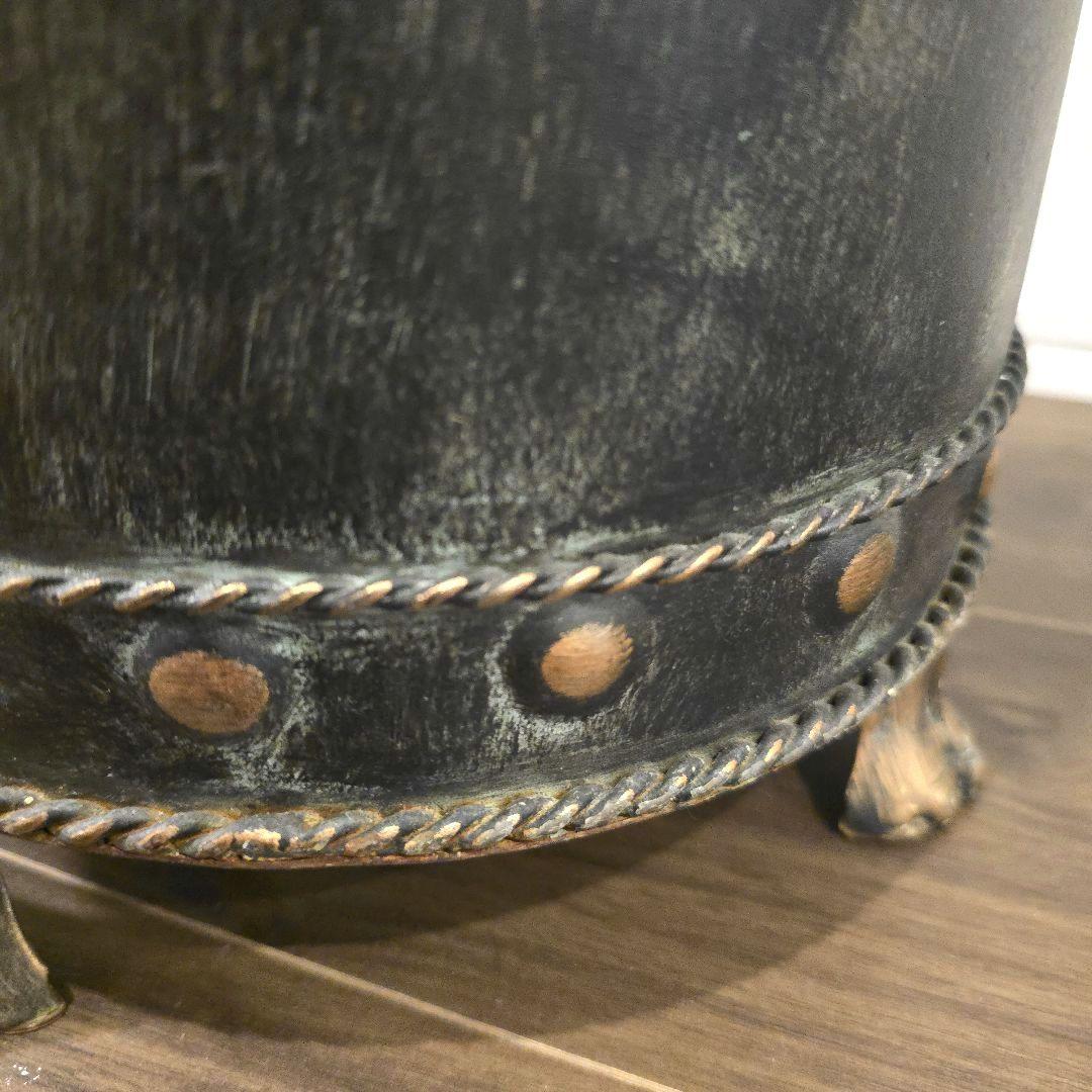 アンティーク調 アイアン ライオン 傘立て 受け皿付