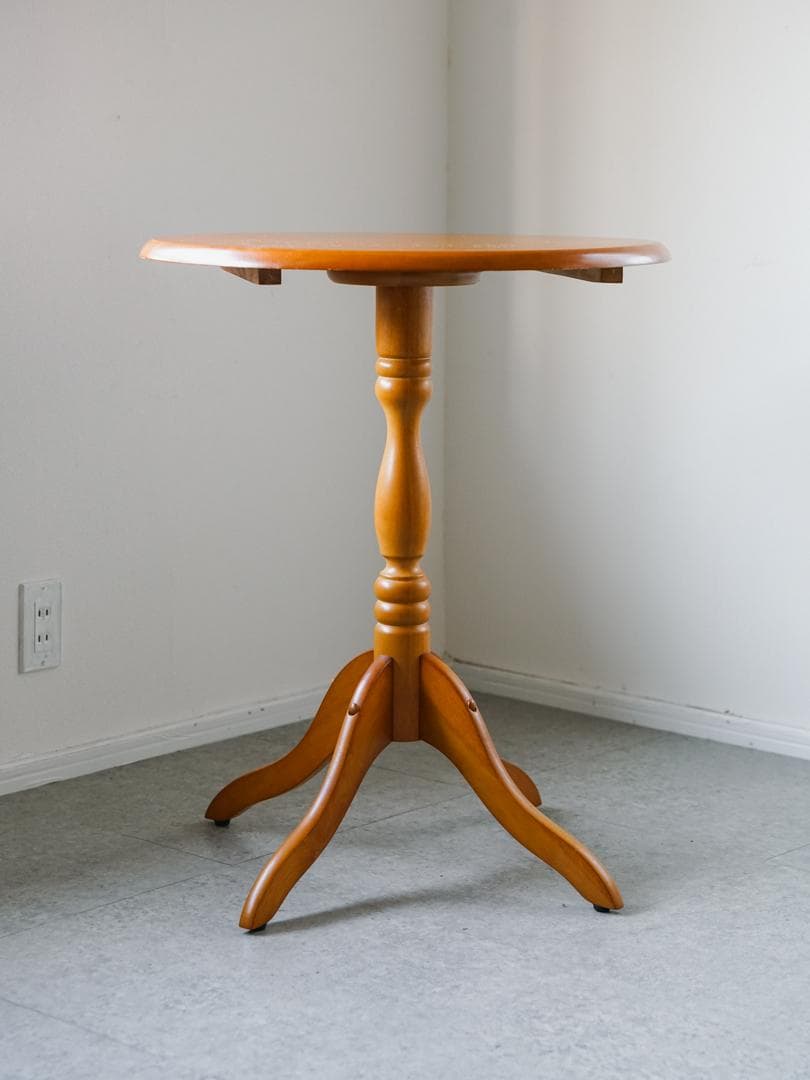 ヴィンテージ 木製ラウンドテーブル 天然木 古道具 モダン アンティーク