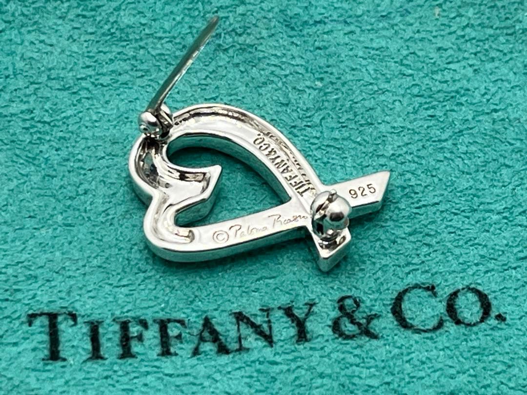 h291 美品　ティファニー　ラビングハート　ブローチ　シルバー　925