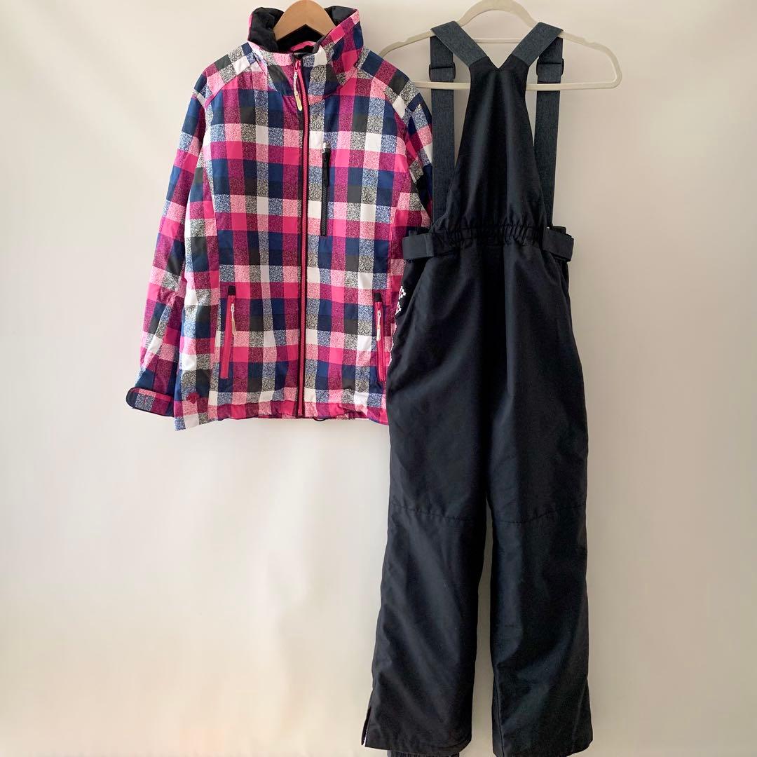 2点 デサント スキーウェア セット レディース スノボ ピンク 黒 L