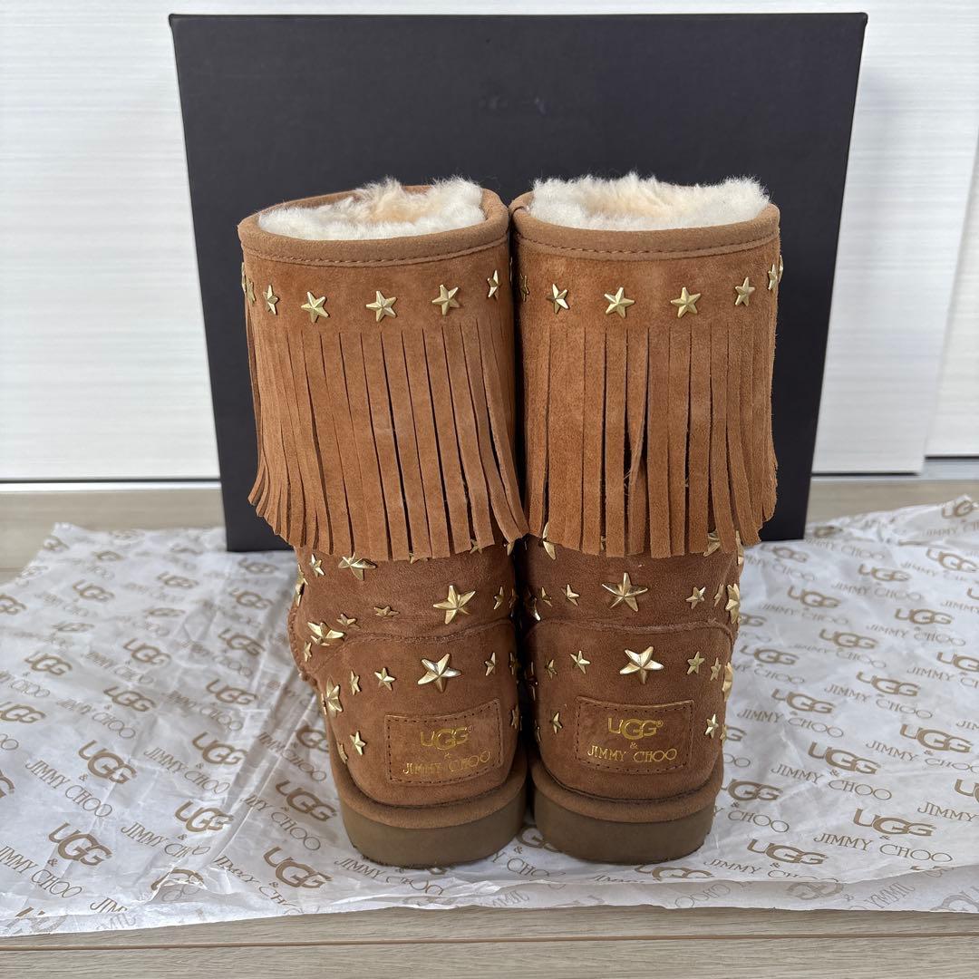 UGG&JIMMY CHOO アグ&ジミーチュウコラボ ブラウン ムートンブーツ