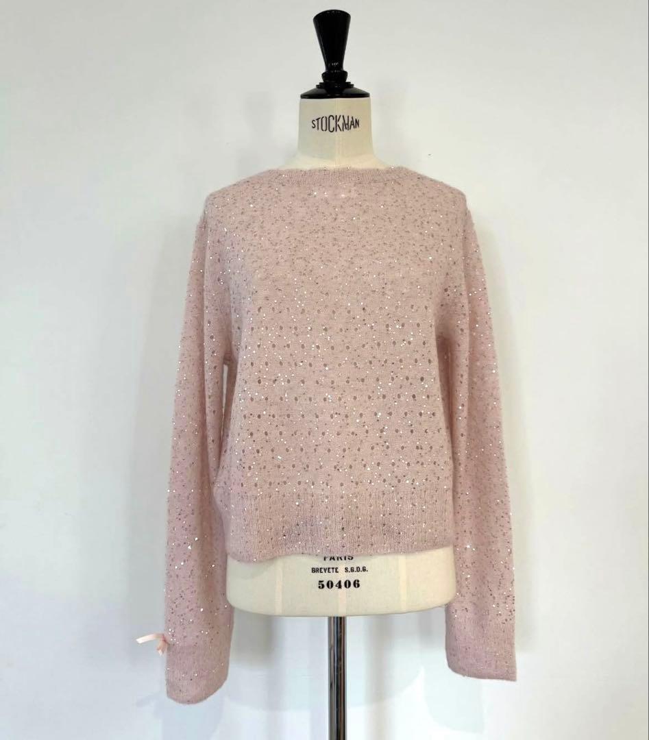 sugar candy knit カーディガン スパンコール ニット ピンク