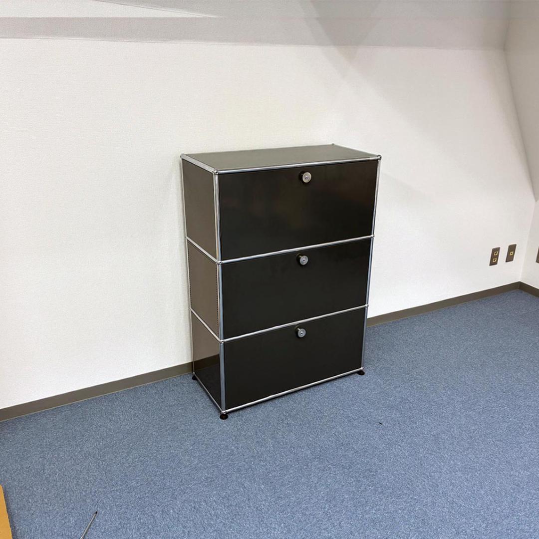 中古 USMハラー｜キャビネット リビング・ 1列3段 アントラサイト