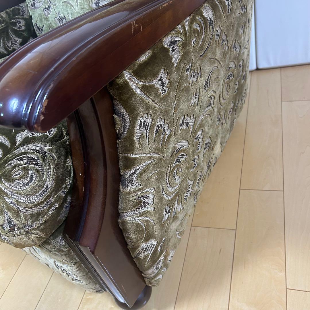 オールドカリモク　金華山　1人ソファ　グリーン　カリモク　karimoku
