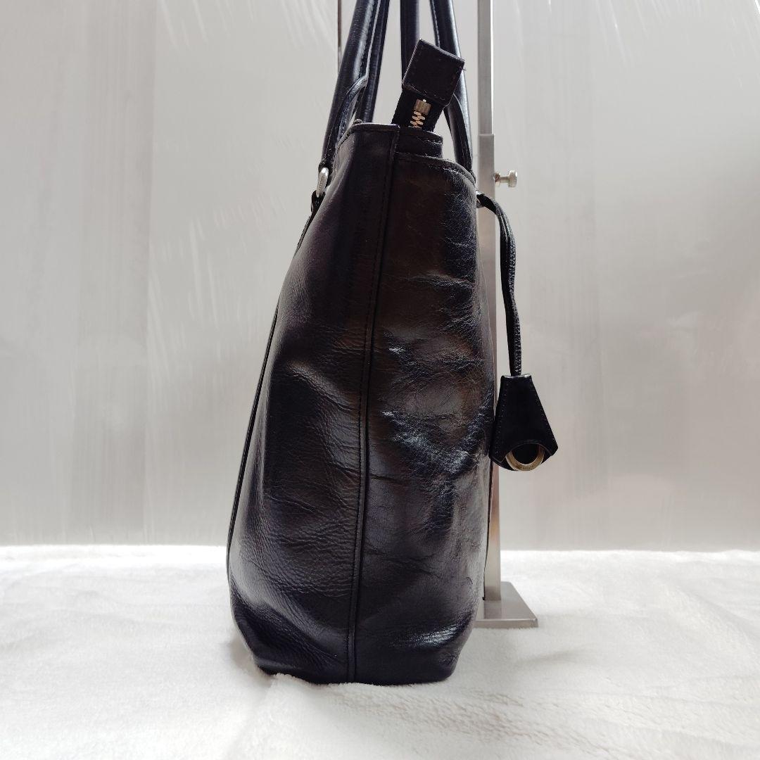 【艶】アニアリ　ビジネストート　ブリーフケース　オールレザー　舟形　A4　黒