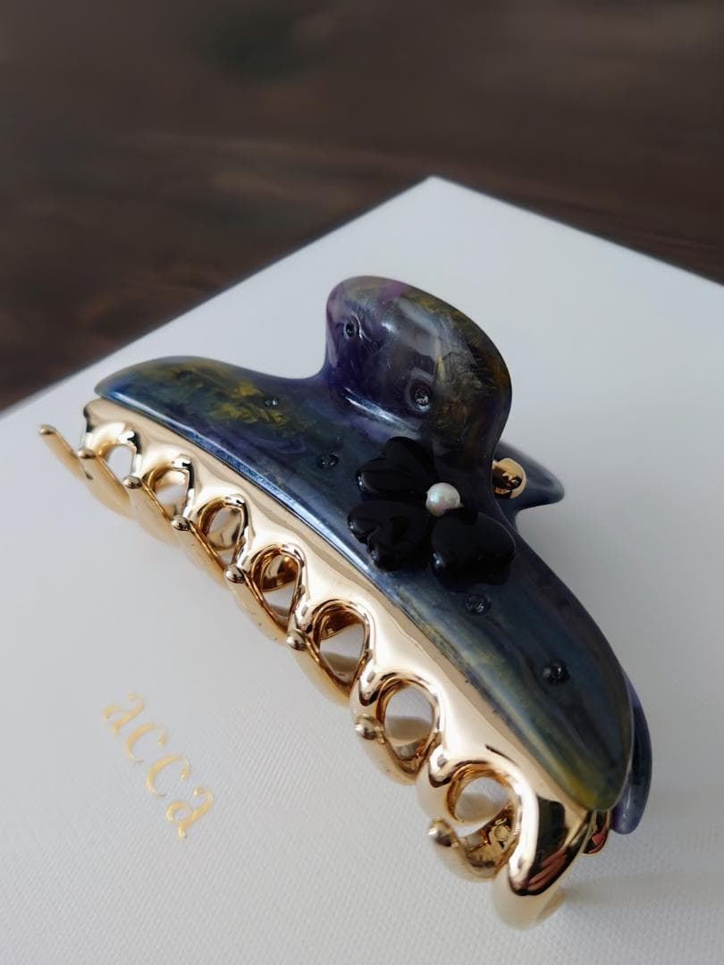 アッカ acca マーブリング ヘアクリップ L