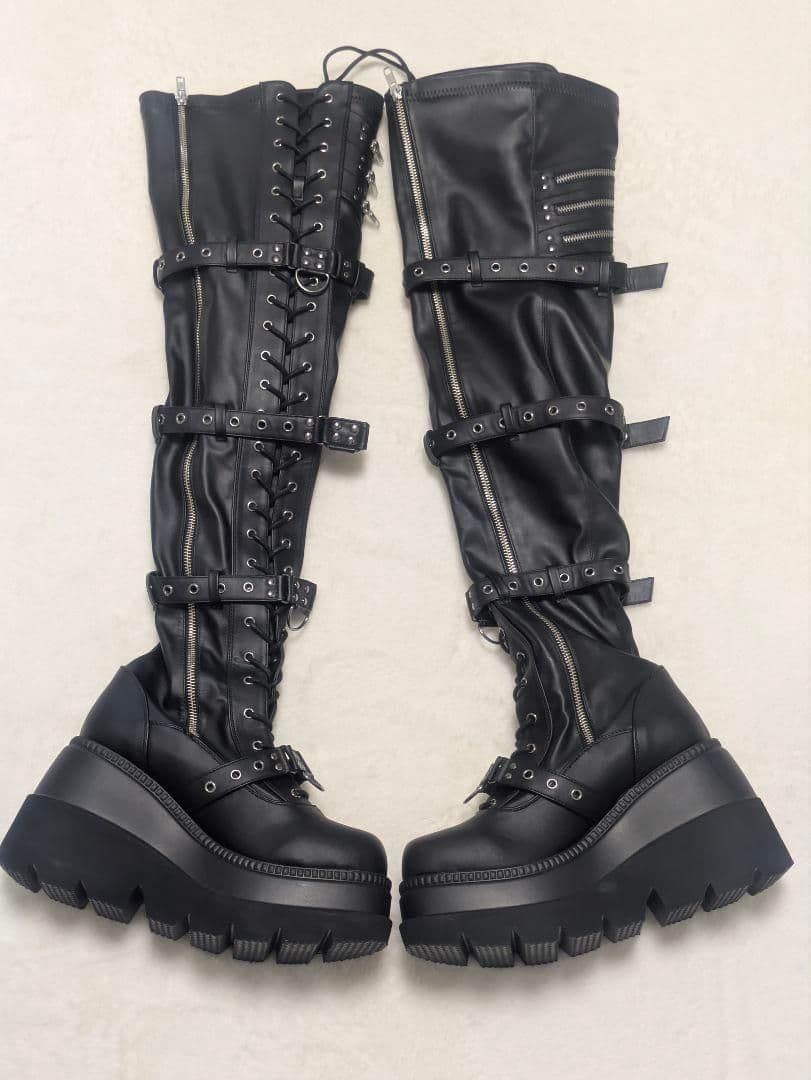 未使用 厚底 ロングブーツ サイドジップ 26cm