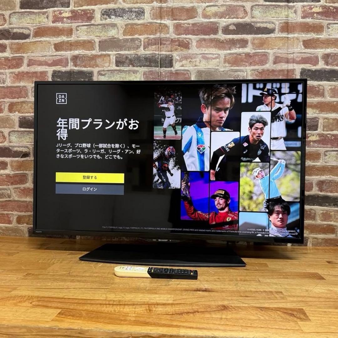 シャープ 40V型 4K液晶テレビ AQUOS 4T-C40BJ1 動画アプリ○