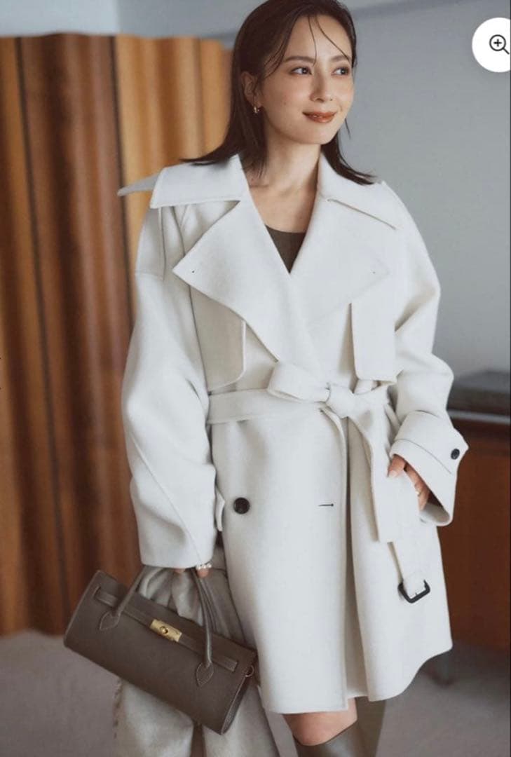 た*ご様 新品未使用タグ付き　anuans リバーウールミドルトレンチコート E