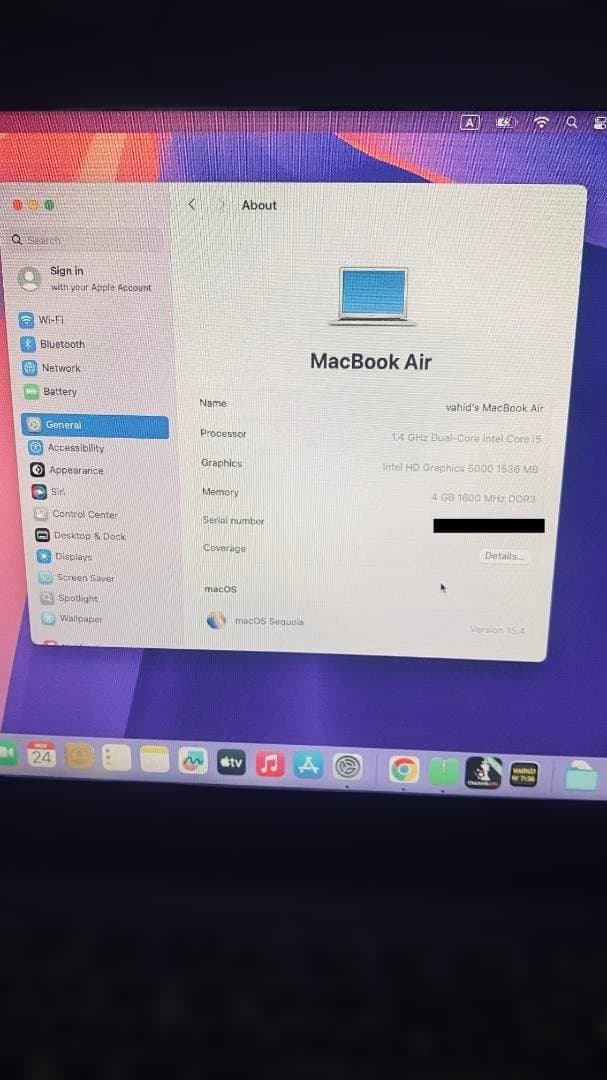 MacBook本体 MacBook Air (13-inch, Mid 2012) Sequoia