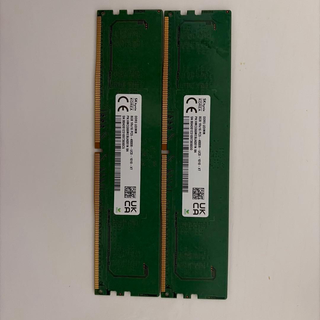 ア*ナ様 SK hynix DDR5 UDIMMメモリ 8GB×2 4800MH