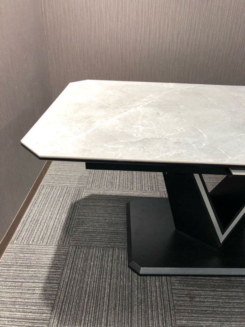 伸長式ダイニングテーブル セラミック天板 食卓テーブル オシャレ モダン2way