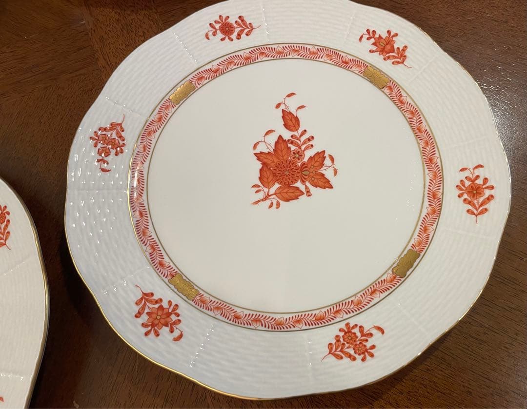 【cookie 】ヘレンド アポニー オレンジ 平皿8枚セット