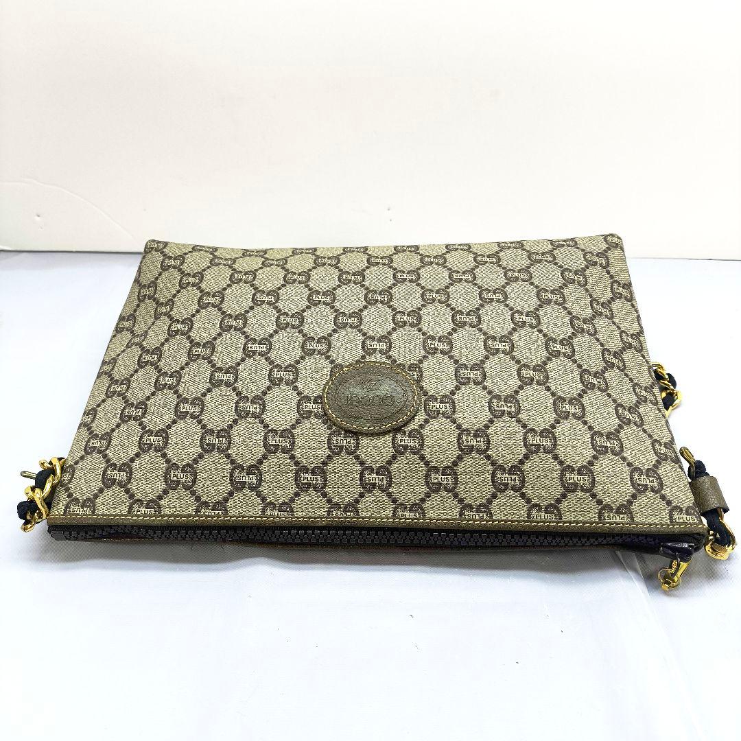 美品 グッチ プラス GG スプリーム チェーンショルダーバッグ クラッチバッグ