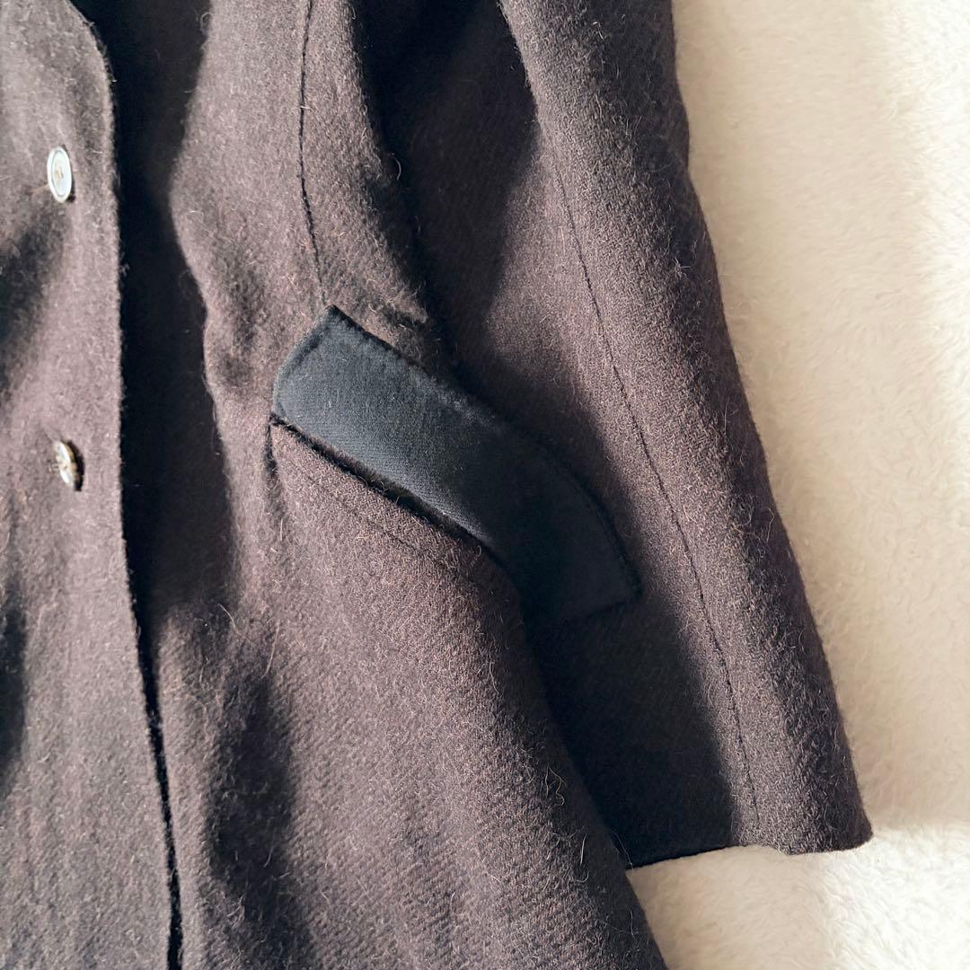 6268 希少✨ イッセイミヤケ フーデッドコート 女優襟 バイカラー L