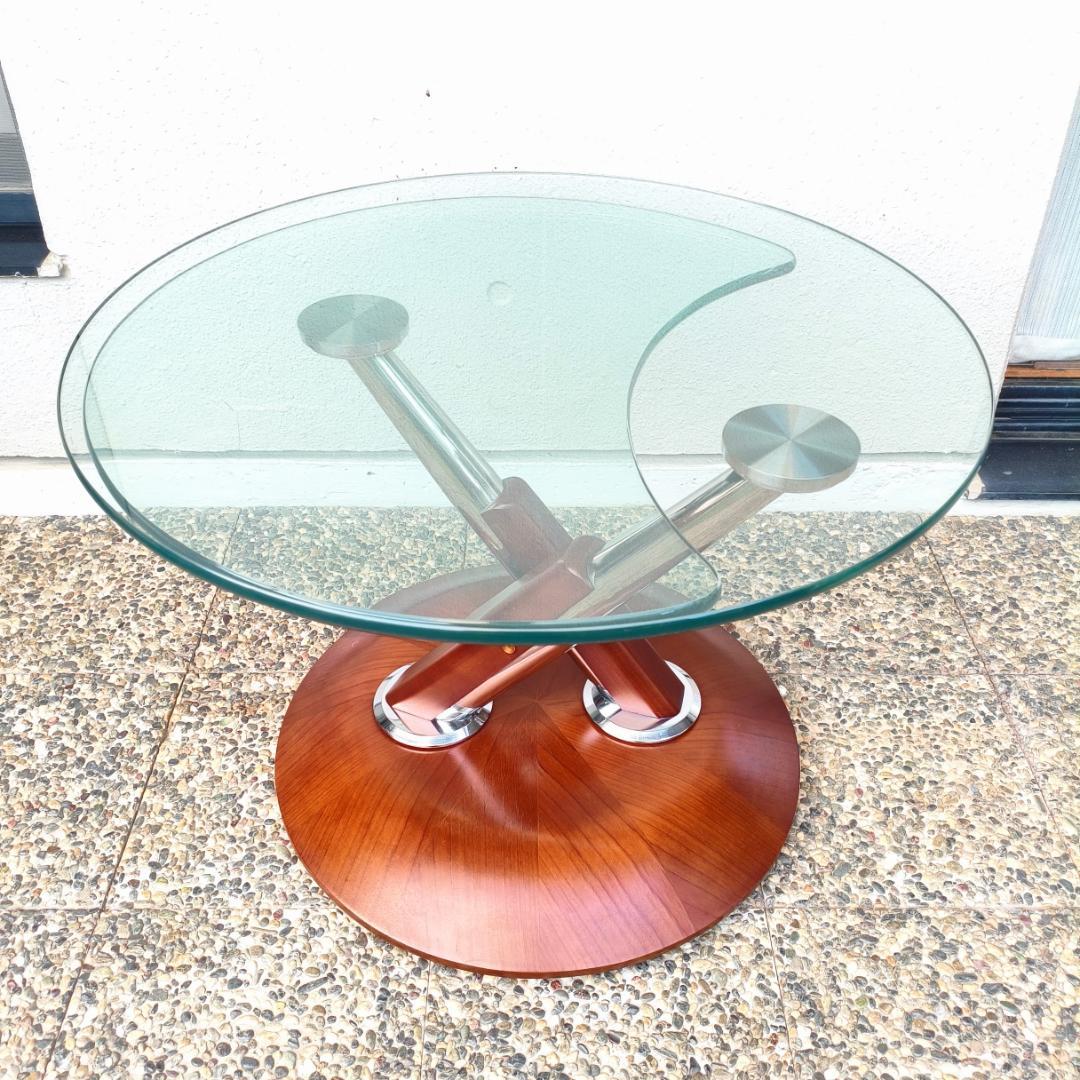 ロナルドシュミット ガラステーブル ドイツ 回転式テーブル IDC大塚家具