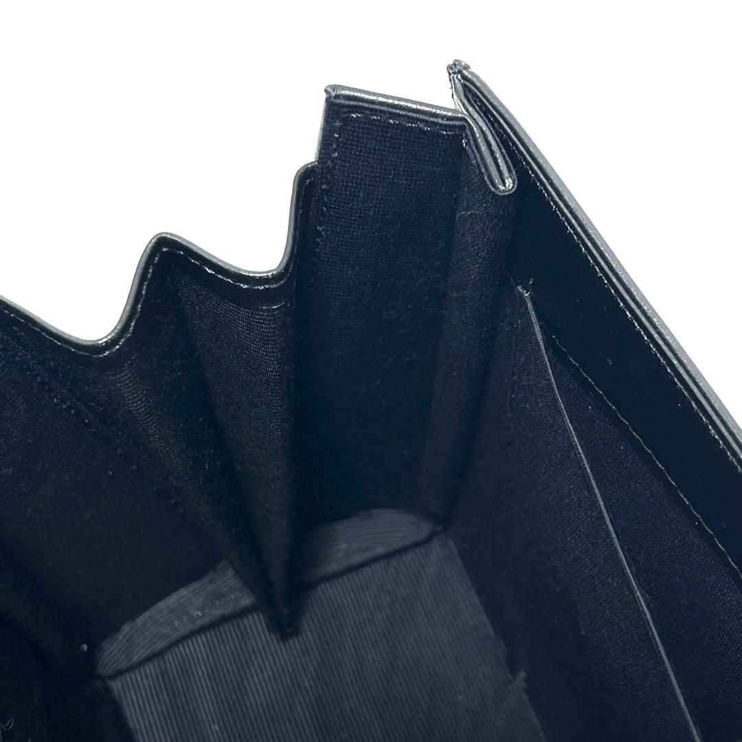 美品 ハナエモリ 2way フォーマルバッグ 黒 リボン レザー ハンドバッグ