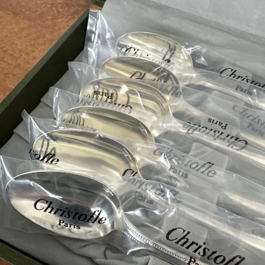未使用　Christofle コーヒースプーン6本セット　パール　クリストフル