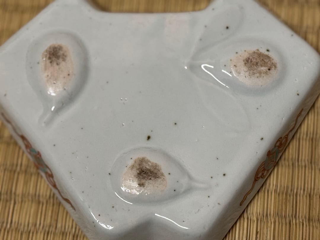 【古伊万里】色絵 「一富士二鷹三茄子」 富士形　変形皿 9客　明治時代