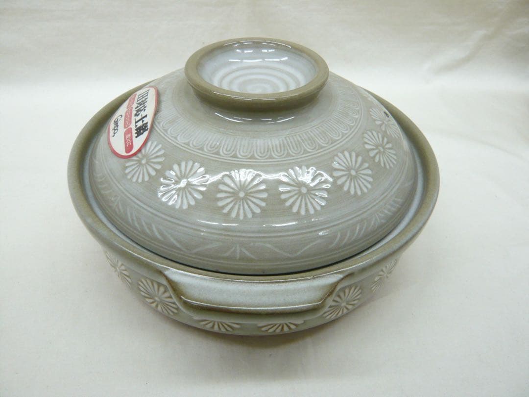 『銀峰 三島 土鍋 7号』萬古焼 日本製 ガス・IH対応