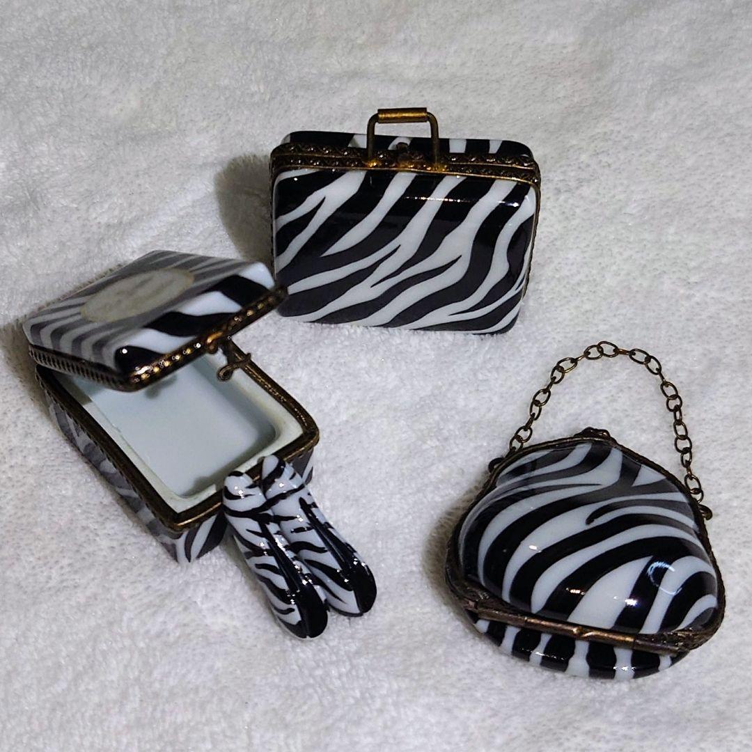 リモージュ　ボックス　３点セット　ミニチュア　小物入れ　置物