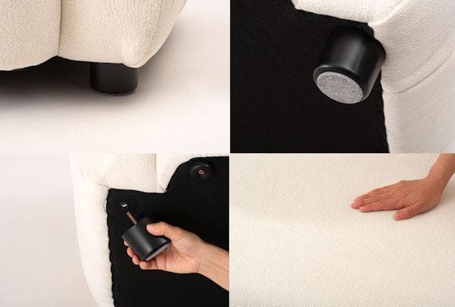 オットマン付２人掛けソファ幅133cm ラブソファー ファブリック（576）