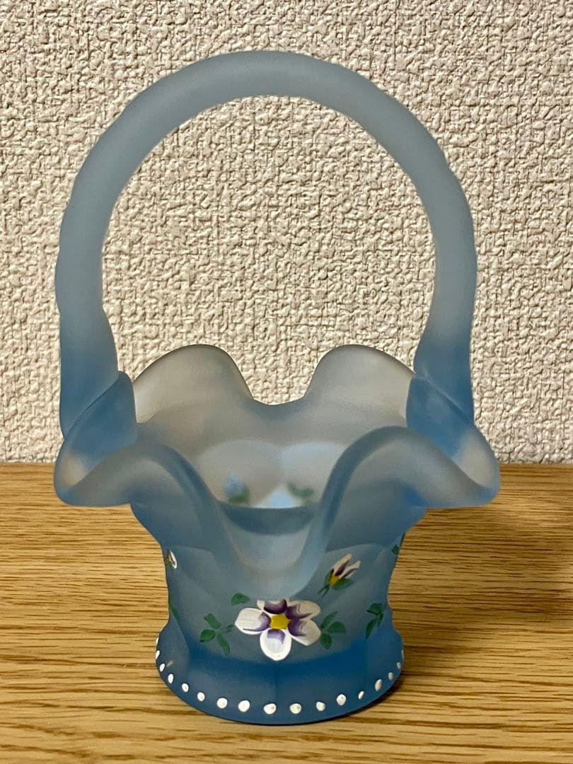 フェントン ブルー バスケット / 小物入れ / 花瓶 / フラワーベース