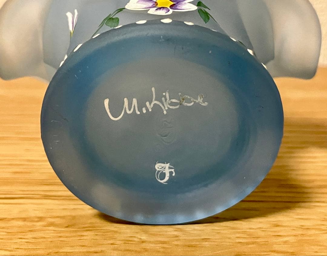 フェントン ブルー バスケット / 小物入れ / 花瓶 / フラワーベース