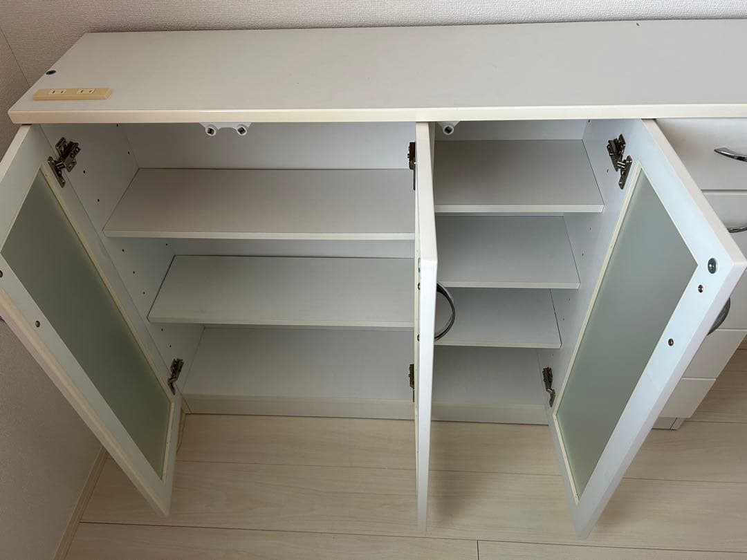 キャビネット ホワイト 白 カウンター下 収納 本棚 キッチン 引き出し 飾り棚