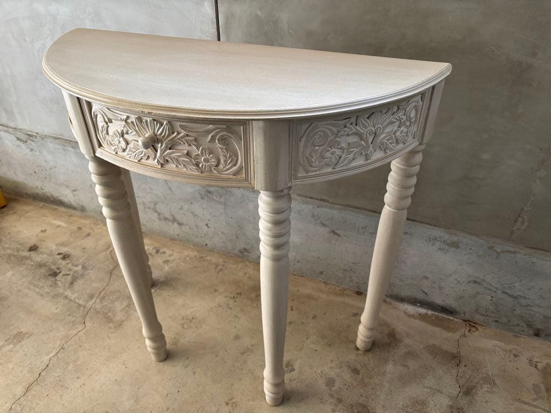 【超お宝品】昭和レトロ　コンソール木製テーブル　引き出し付き★かなり可愛いです