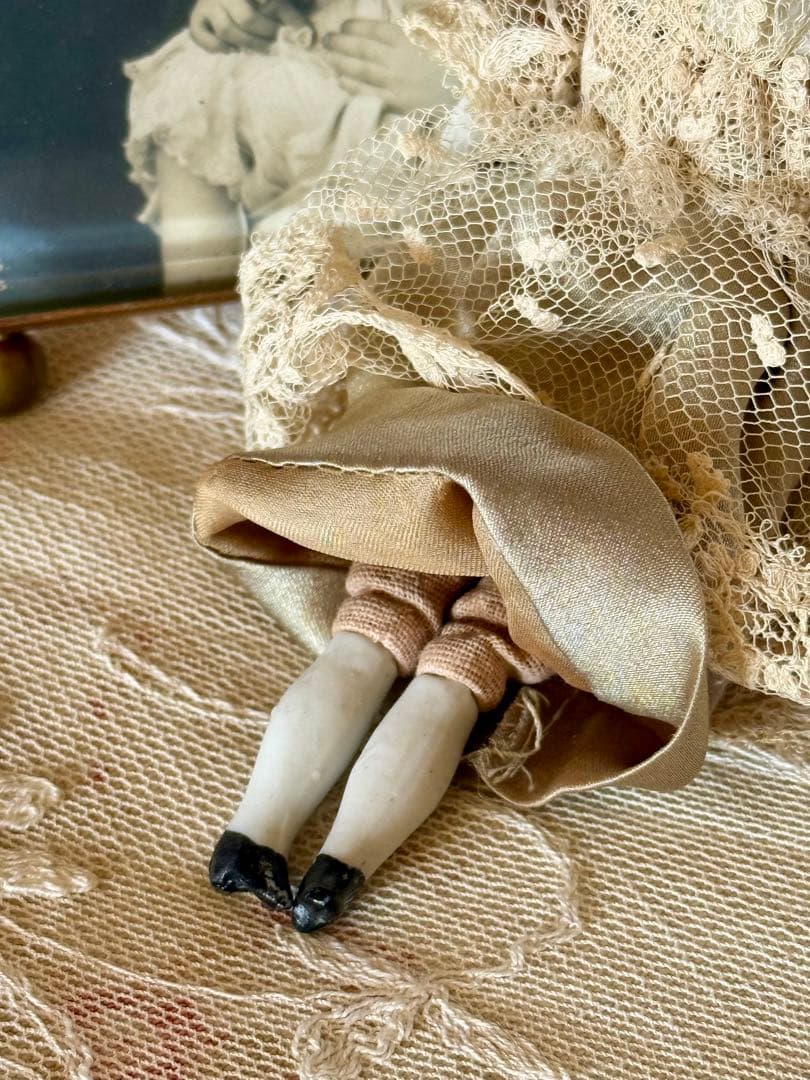 アンティーク　＊チャイナヘッドドール12cm ＊　ミニョネット