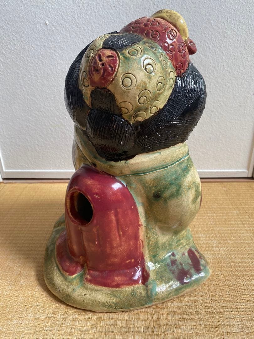 信楽焼 狸 たぬき タヌキ 女将 縁起物 インテリア 置物 陶器人形 お福さん