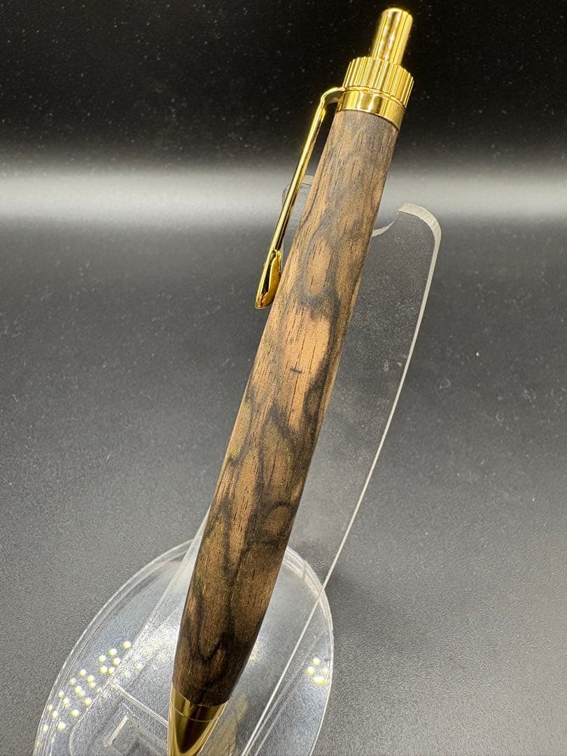 485 たっくる　超極上　黒柿　孔雀杢　木軸シャーペン　ボールペン