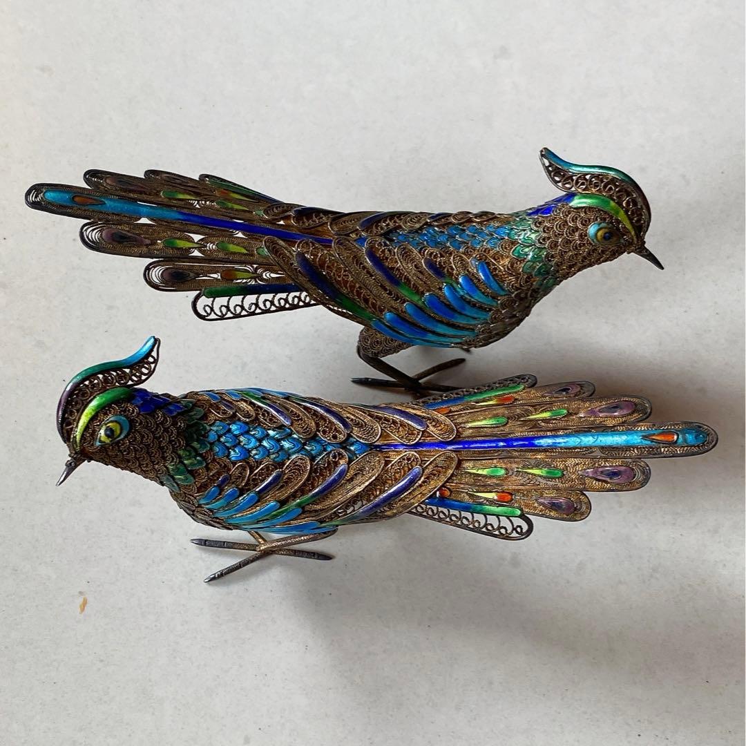 中国美術　銀製　七宝　古美術 エナメル