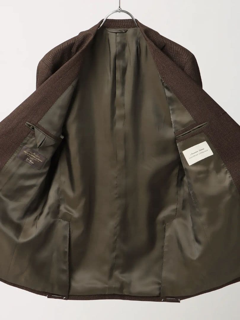 H*N様 ブラウン シングル ビジネス　ジャケットCANONICO／ウールメッシ