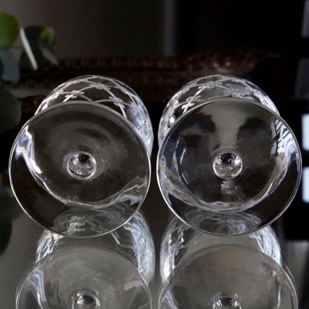 希少美品オールドサンルイSt Louisリジェ★ポートワイングラス★ペア★クロス